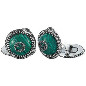 Authentic Gucci Garden GG Snake Cuff Links in Silver NEW IN BOX